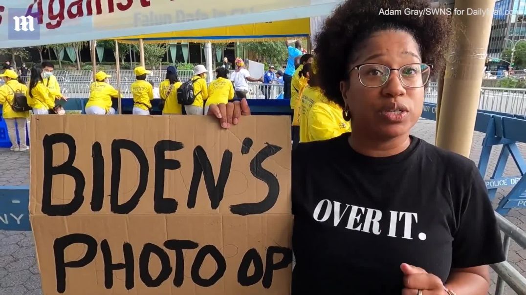 Anti-Biden protesters swarm the UN during president's visit