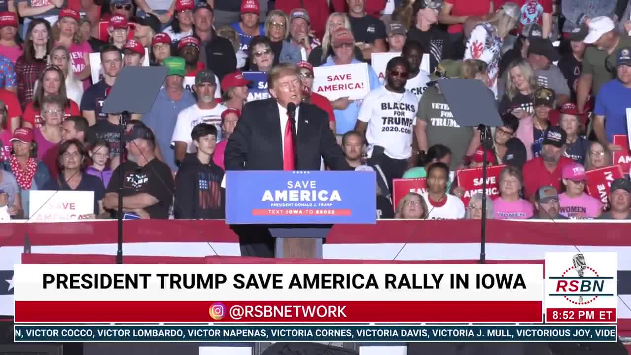 President Trump rips Rep. Ilhan Omar in Iowa #SaveAmericaRally