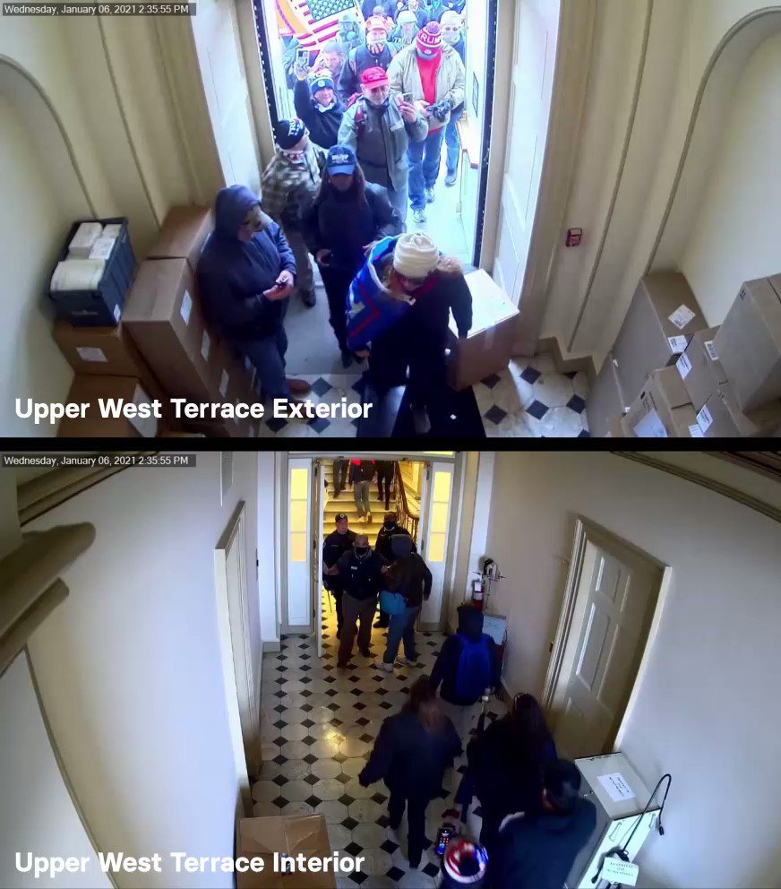 Chris Menahan- Newly released video from inside the Capitol on Jan 6 shows police let peaceful pro-Trump protesters into the building without incident.