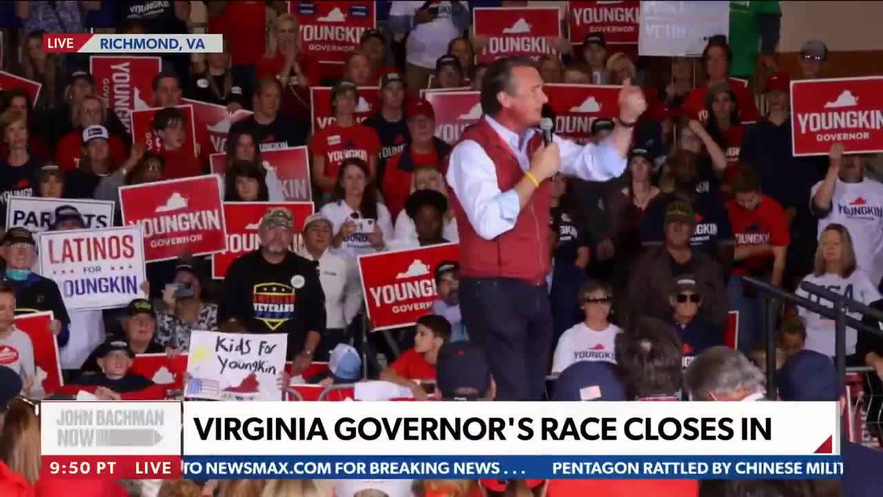 Newsmax - On day one, we're gonna declare Virginia 'open for business.' No lockdowns. No shutdowns. We're open for business! said Virginia GOP gubernatorial candidate @GlennYoungk...